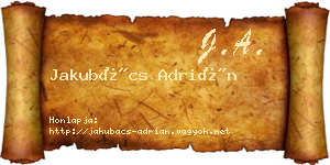 Jakubács Adrián névjegykártya